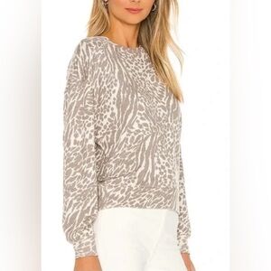 RAILS Ramona Natural Animal Spots Pullover Sweater. Tan/Ivory, Relaxed Fit. Sz L